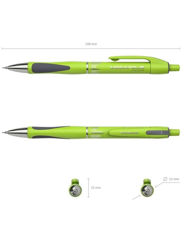 Карандаш механический НВ, 0.7 мм, ErichKrause Megapolis Concept, резиновый упор, неоновый корпус