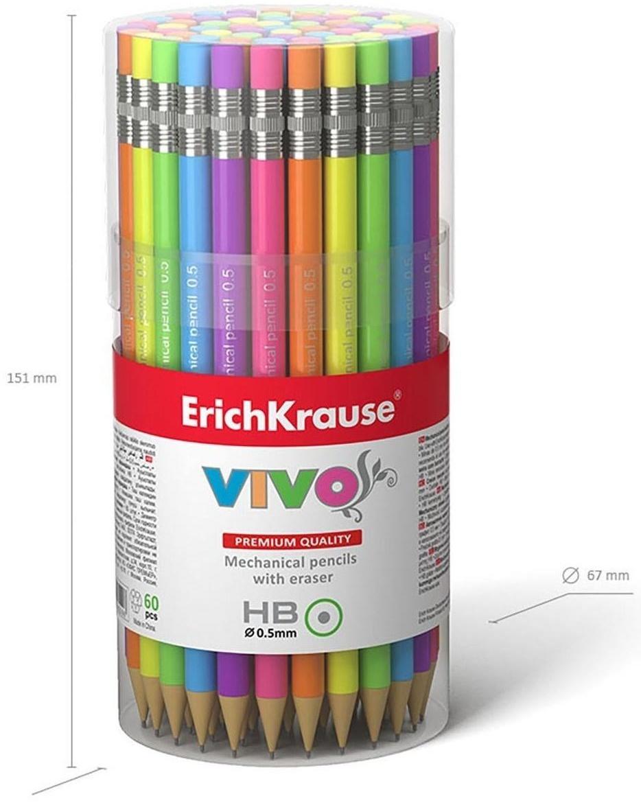 Карандаш механический НВ, 0.5 мм, ErichKrause Vivo, микс