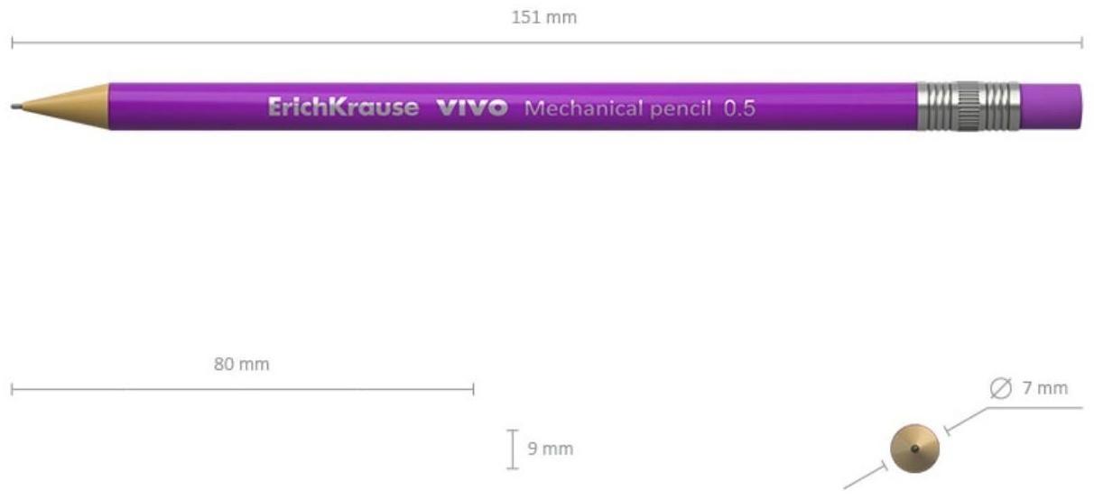 Карандаш механический НВ, 0.5 мм, ErichKrause Vivo, микс