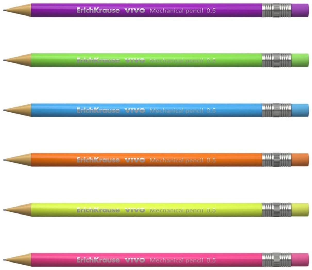 Карандаш механический НВ, 0.5 мм, ErichKrause Vivo, микс