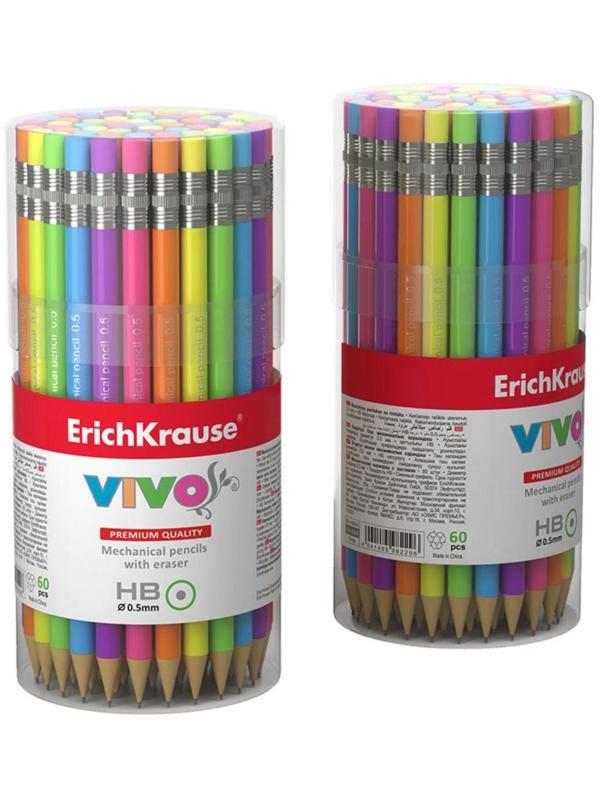 Карандаш механический НВ, 0.5 мм, ErichKrause Vivo, микс