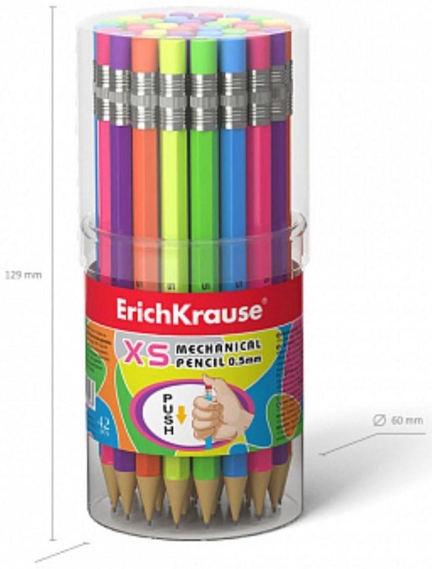 Карандаш механический НВ, 0.5 мм, ErichKrause XS, микс