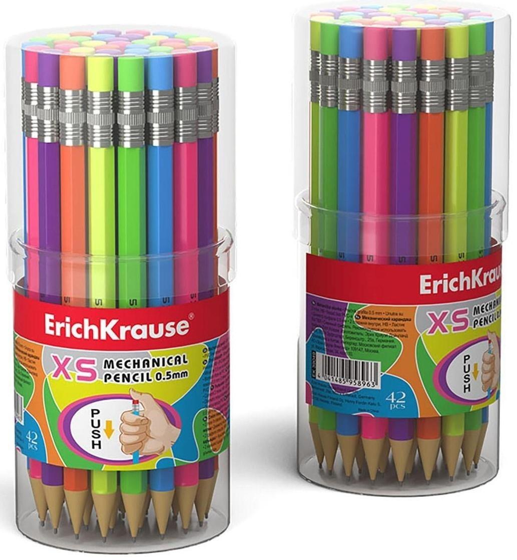 Карандаш механический НВ, 0.5 мм, ErichKrause XS, микс