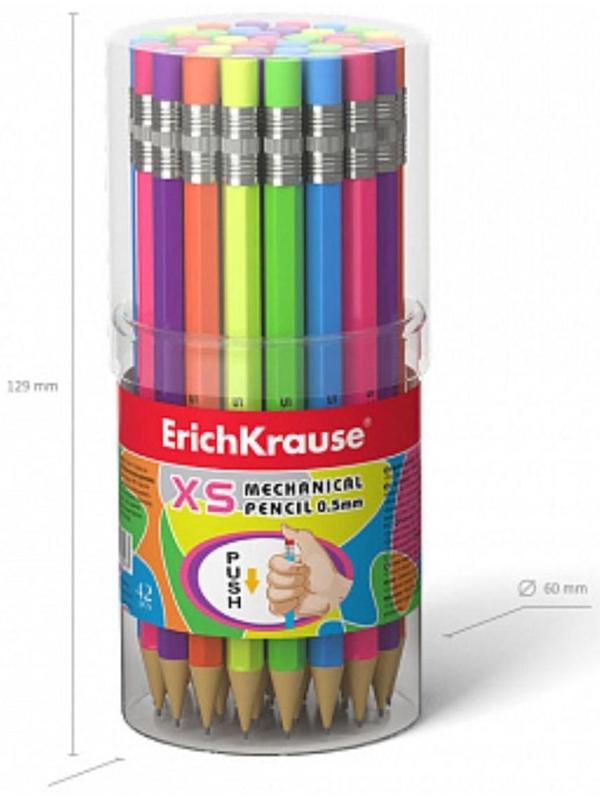 Карандаш механический НВ, 0.5 мм, ErichKrause XS, микс