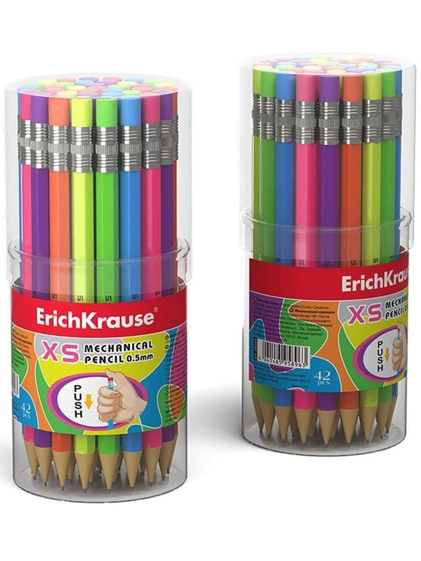Карандаш механический НВ, 0.5 мм, ErichKrause XS, микс
