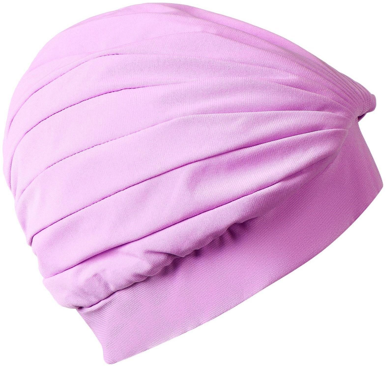 Шапочка для плавания взрослая, объёмная, с подкладом, обхват 54-60 см, цвет лиловый