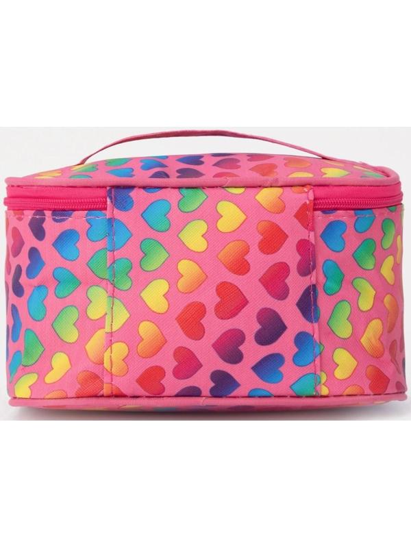 Косметичка на молнии, с зеркалом, цвет розовый