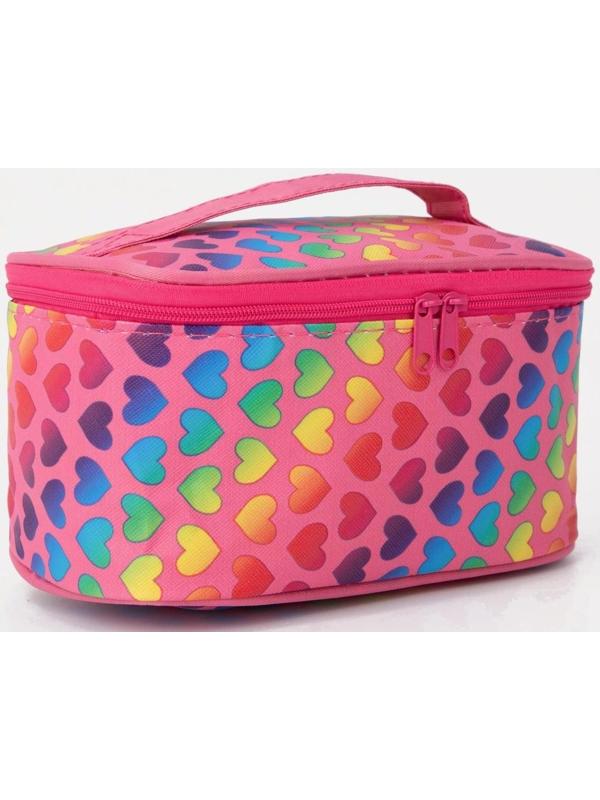 Косметичка на молнии, с зеркалом, цвет розовый