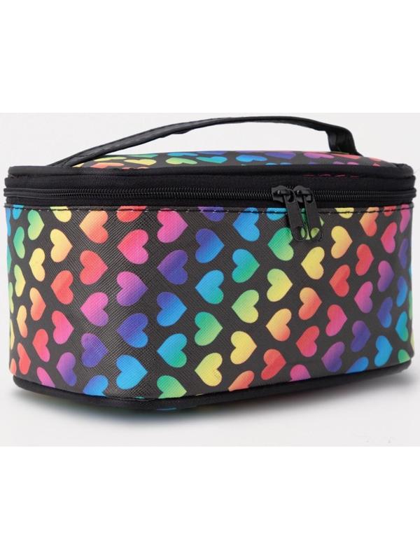 Косметичка на молнии, с зеркалом, цвет чёрный