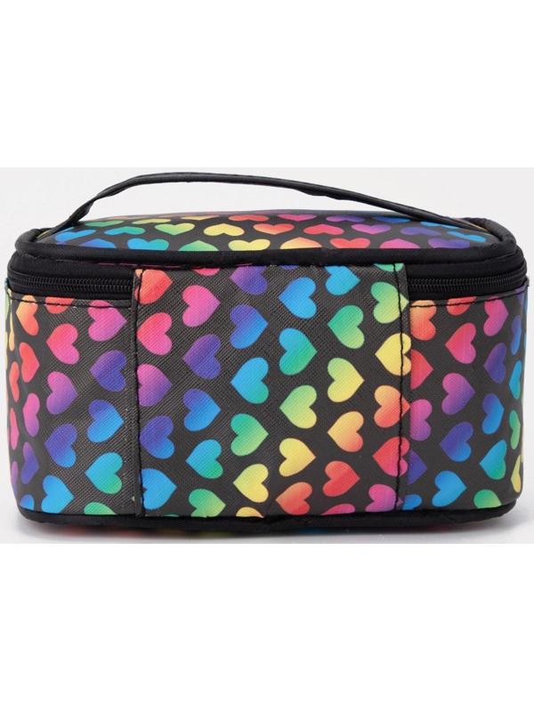 Косметичка на молнии, с зеркалом, цвет чёрный