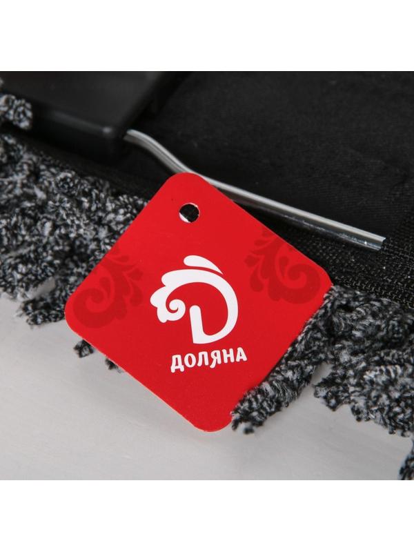 Швабра для мытья пола плоская Доляна, насадка из микрофибры 61×10 см, стальная телескопическая ручка 69-113,5 см