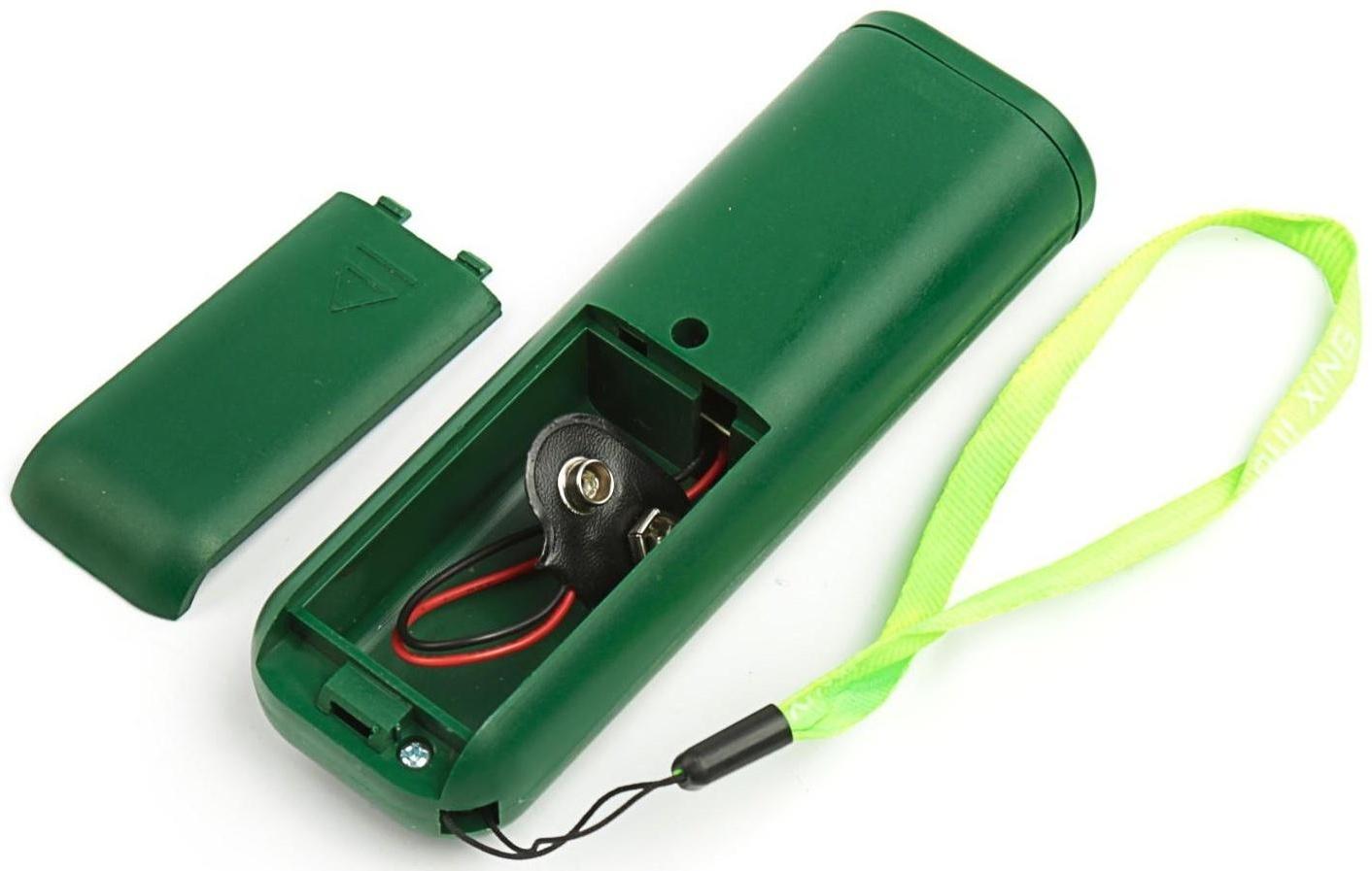 Отпугиватель собак Rexant 71-0069, ультразвуковой, 25 КГц, тренер собак, фонарик, 8 м