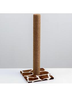 Когтеточка с высоким и толстым столбиком, джут 35 х 35 х 82 см микс цветов