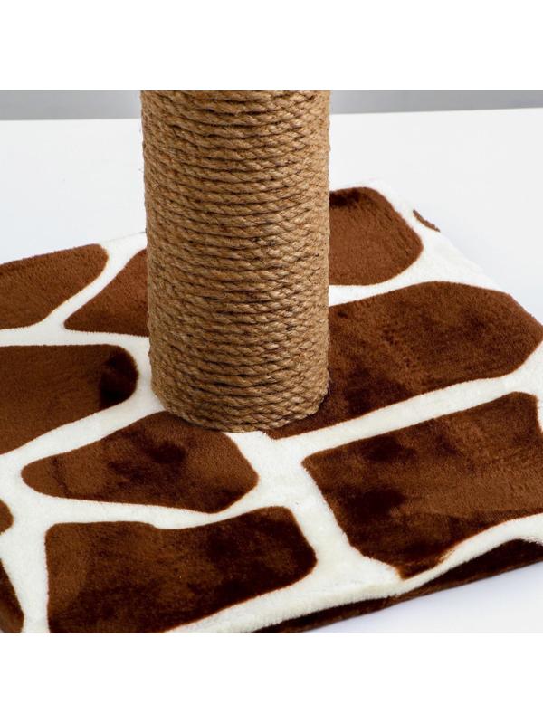 Когтеточка с высоким и толстым столбиком, джут 35 х 35 х 82 см микс цветов