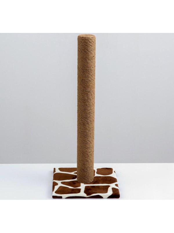 Когтеточка с высоким и толстым столбиком, джут 35 х 35 х 82 см микс цветов