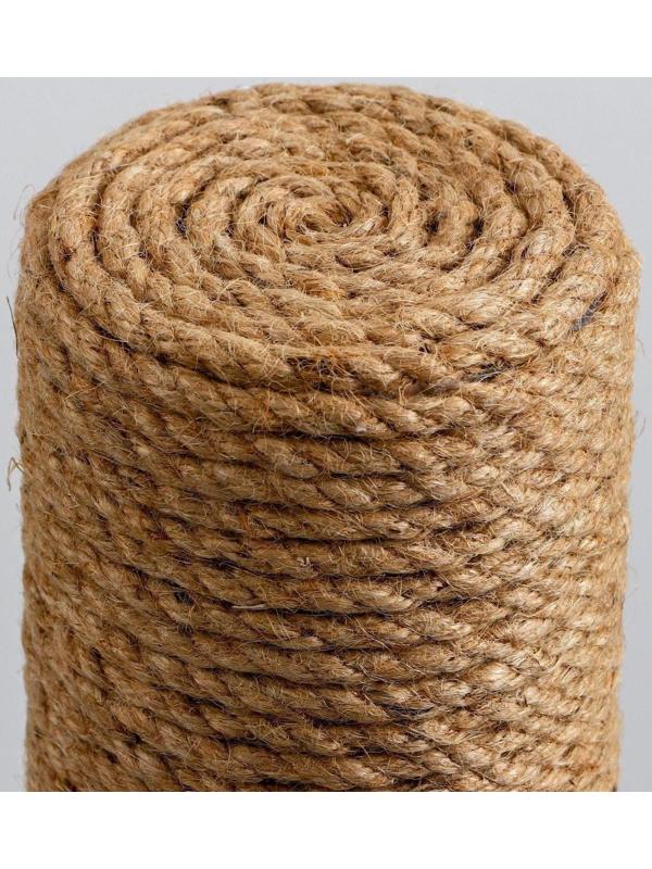 Когтеточка с высоким и толстым столбиком, джут 35 х 35 х 82 см микс цветов