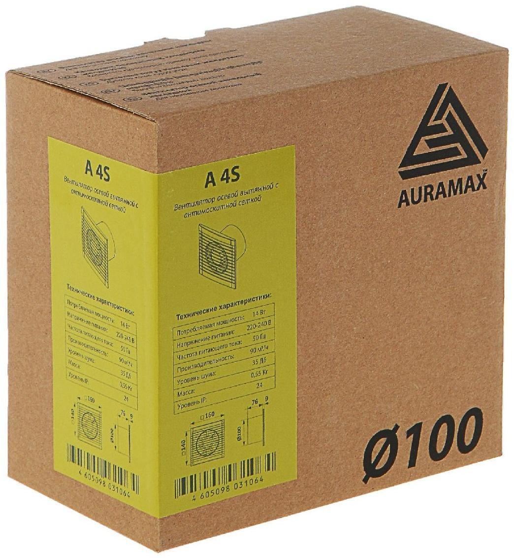 Вентилятор вытяжной AURAMAX A 4, 140х160 мм, d=100 мм, 220‒240 В