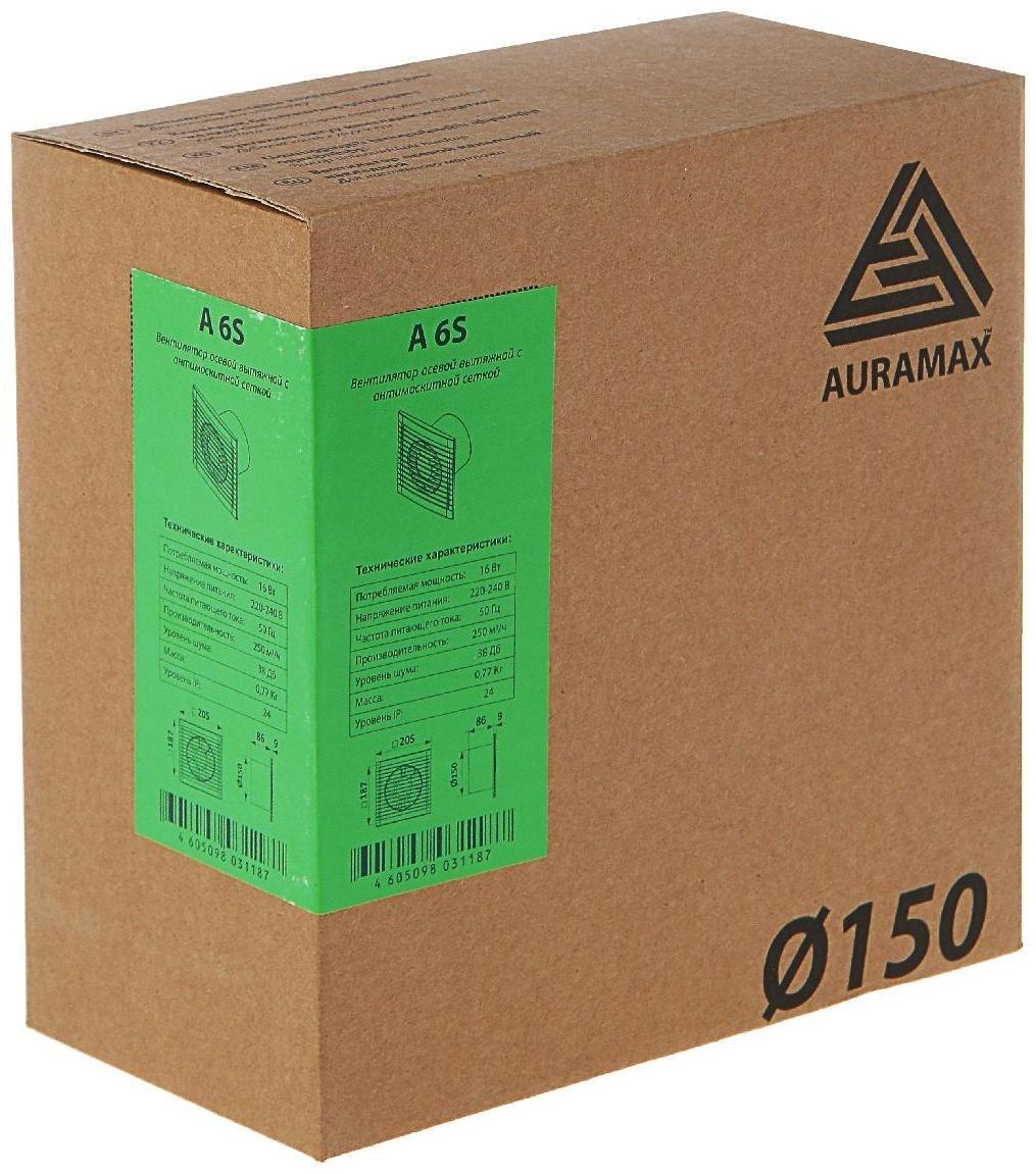 Вентилятор вытяжной AURAMAX A 6S, 205х205 мм, d=150 мм, 220‒240 В