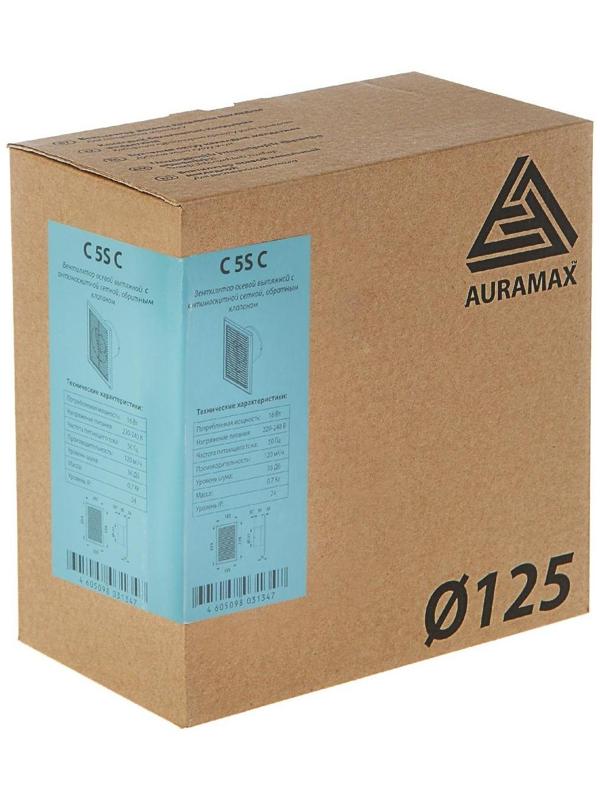 Вентилятор вытяжной AURAMAX С 5S С, 183х253 мм, d=125 мм, 220‒240 В, с обратным клапаном