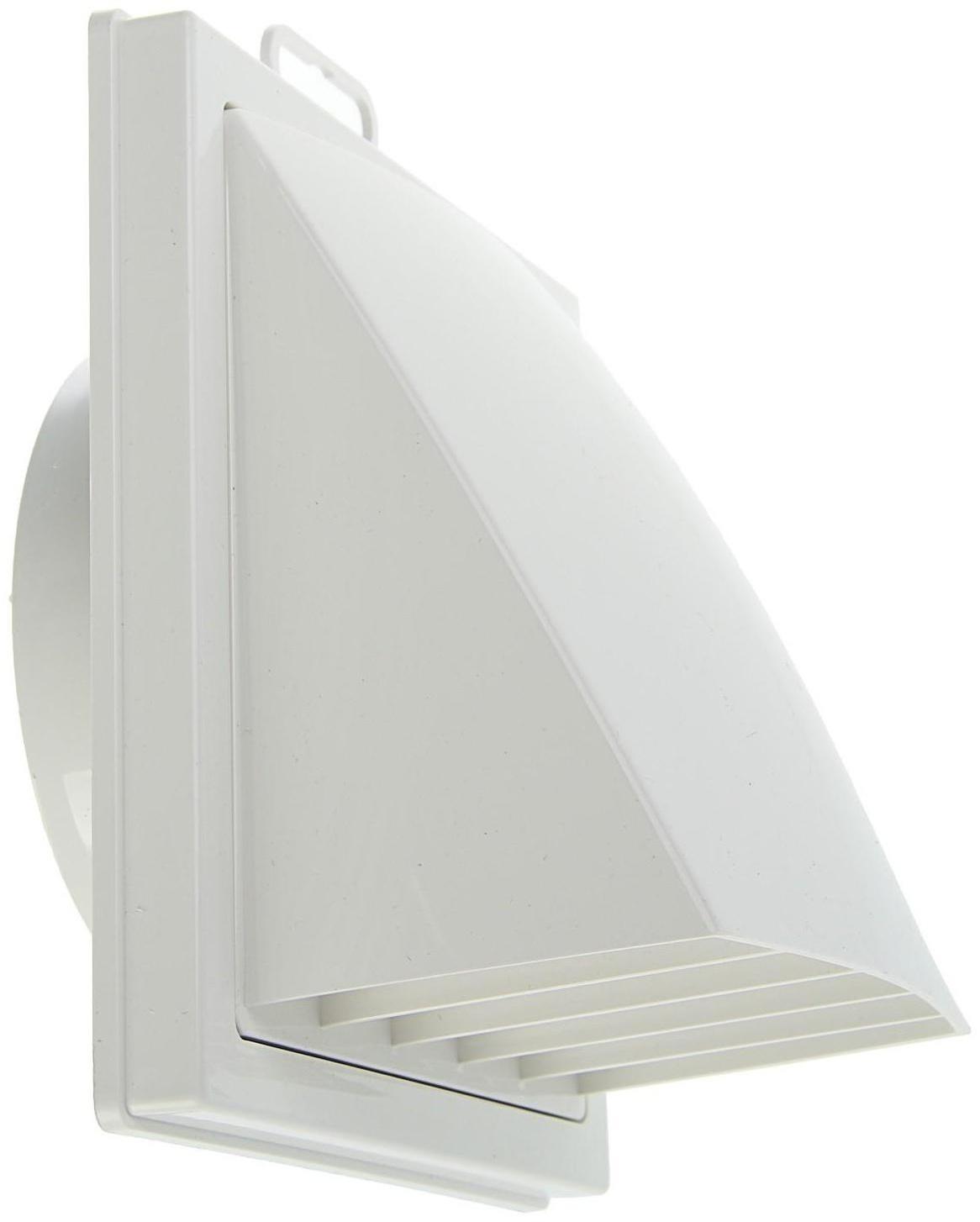 Выход стенной ERA 1515К10ФВ, 150x150 мм, с обратным клапаном, с фланцем d=100 мм, белый