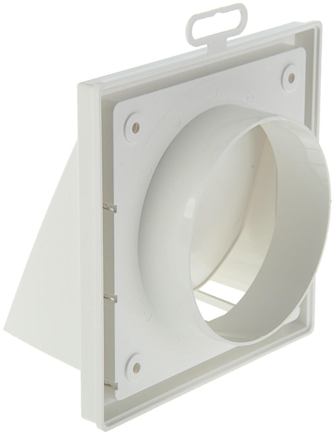 Выход стенной ERA 1515К10ФВ, 150x150 мм, с обратным клапаном, с фланцем d=100 мм, белый