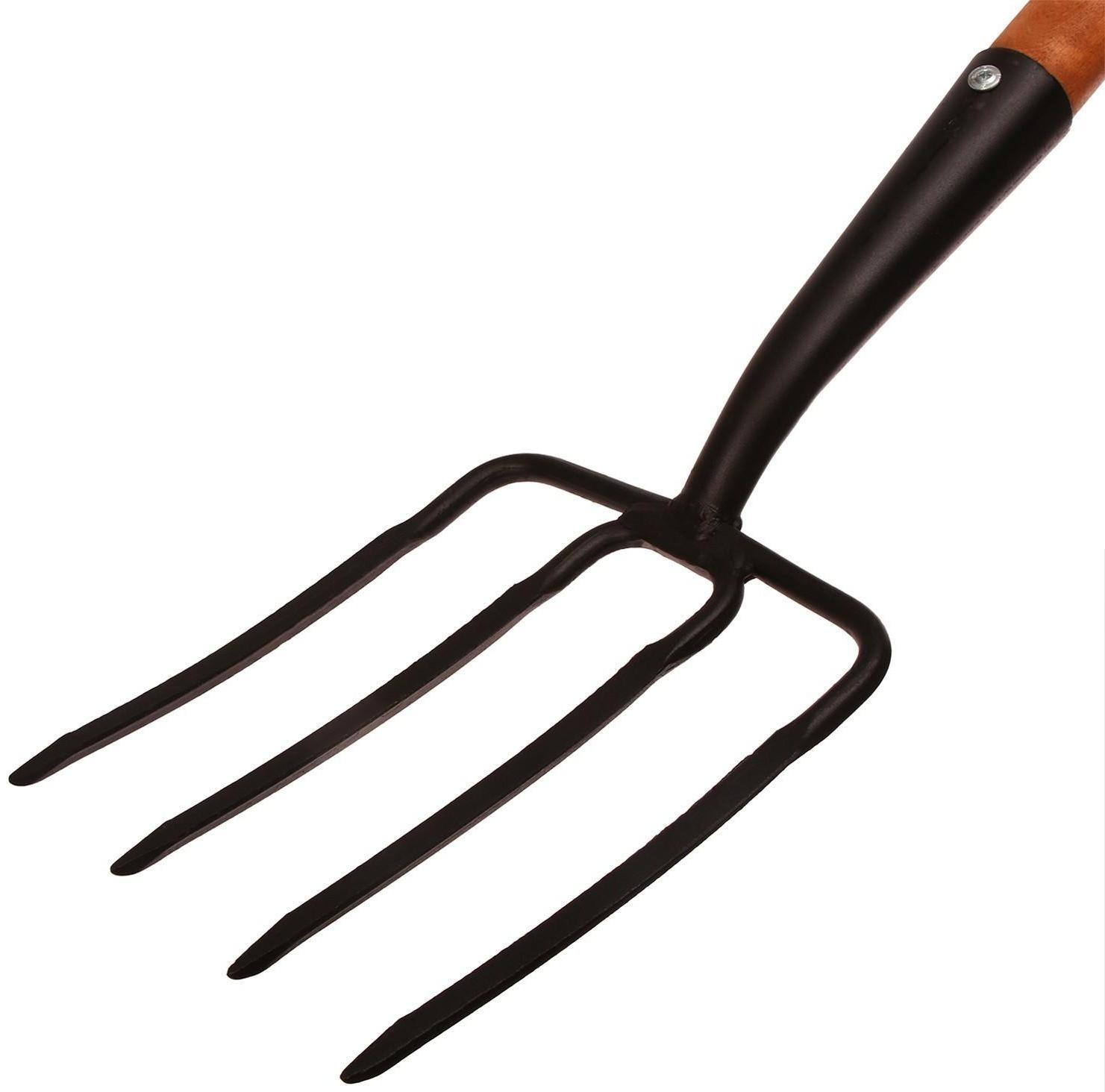 Вилы садово-огородные, 4-рогие, деревянный черенок, «Премиум»