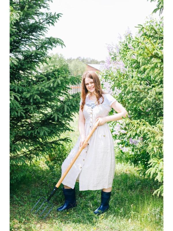 Вилы садово-огородные, 4-рогие, деревянный черенок, «Премиум»