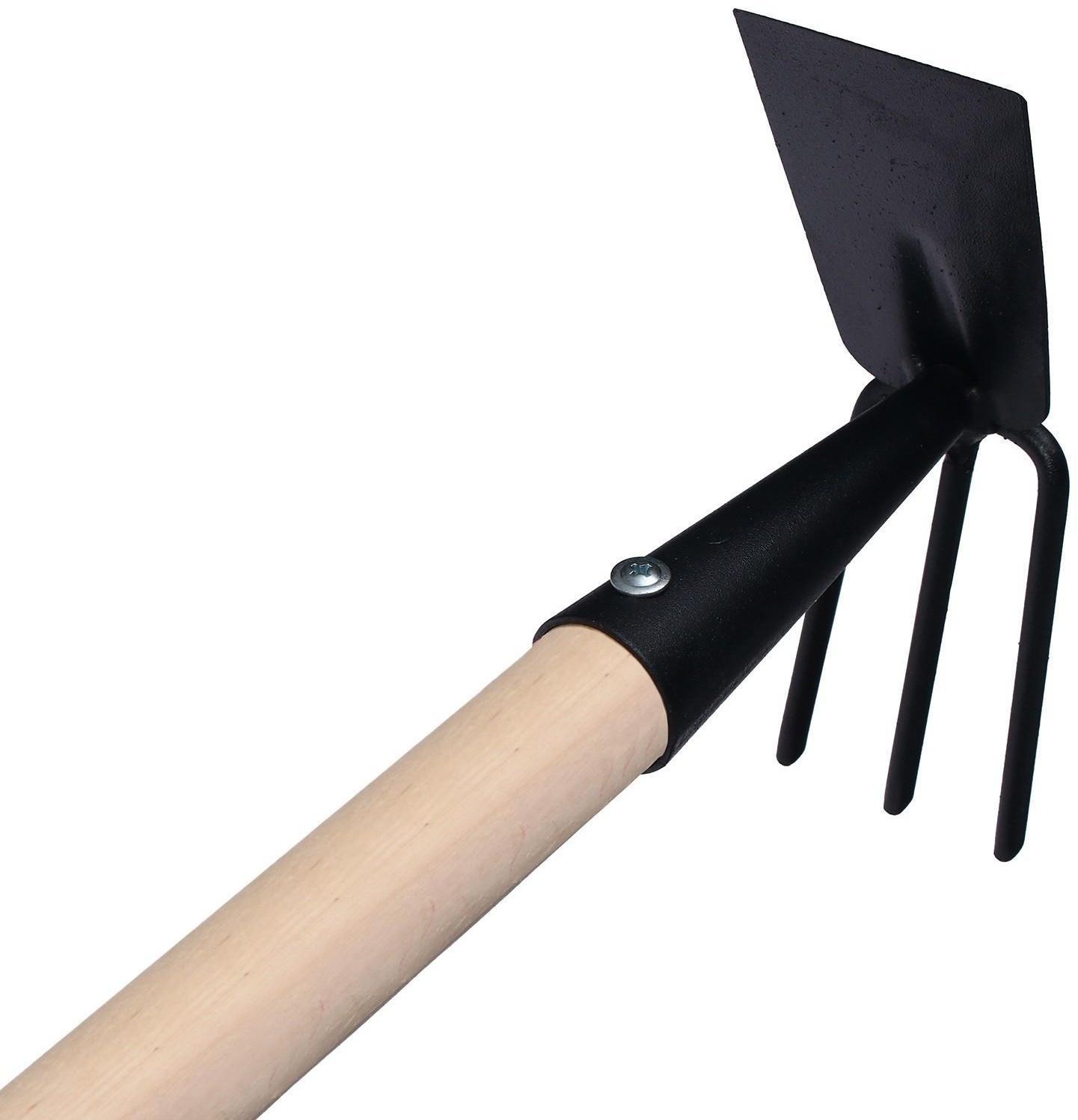 Мотыга комбинированная «Флора Премиум», лезвие 8 см, деревянный черенок 94 см