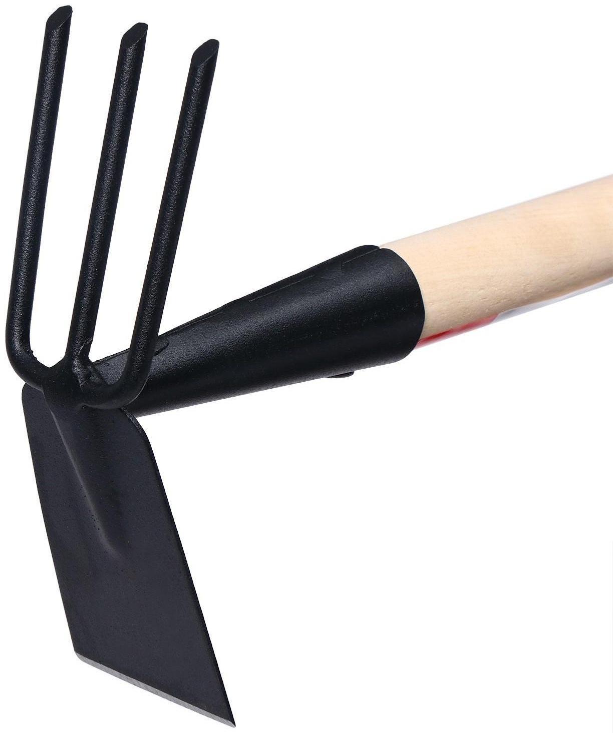 Мотыга комбинированная «Флора Премиум», лезвие 8 см, деревянный черенок 94 см