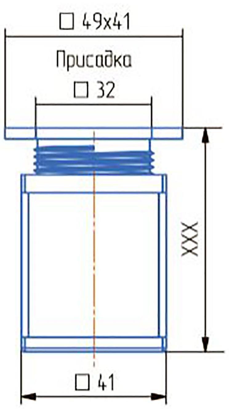 Опора регулируемая, квадратная, H 150 мм, цвет матовый хром