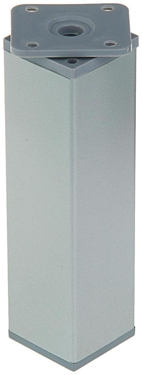 Опора регулируемая, квадратная, H 150 мм, цвет матовый хром