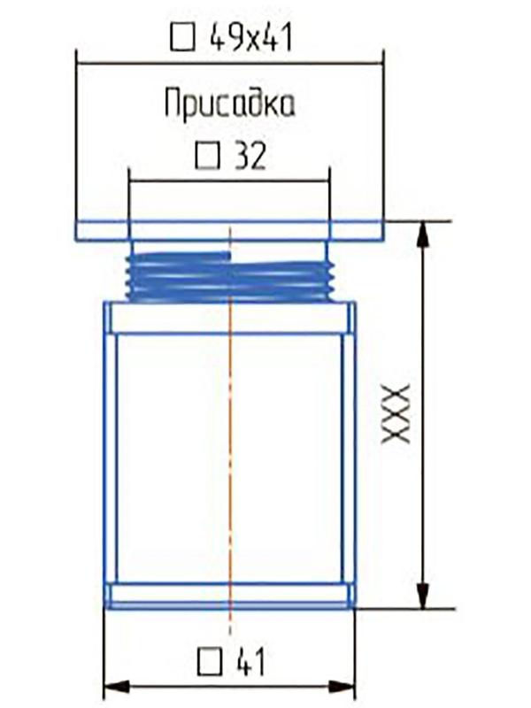 Опора регулируемая, квадратная, H 150 мм, цвет матовый хром