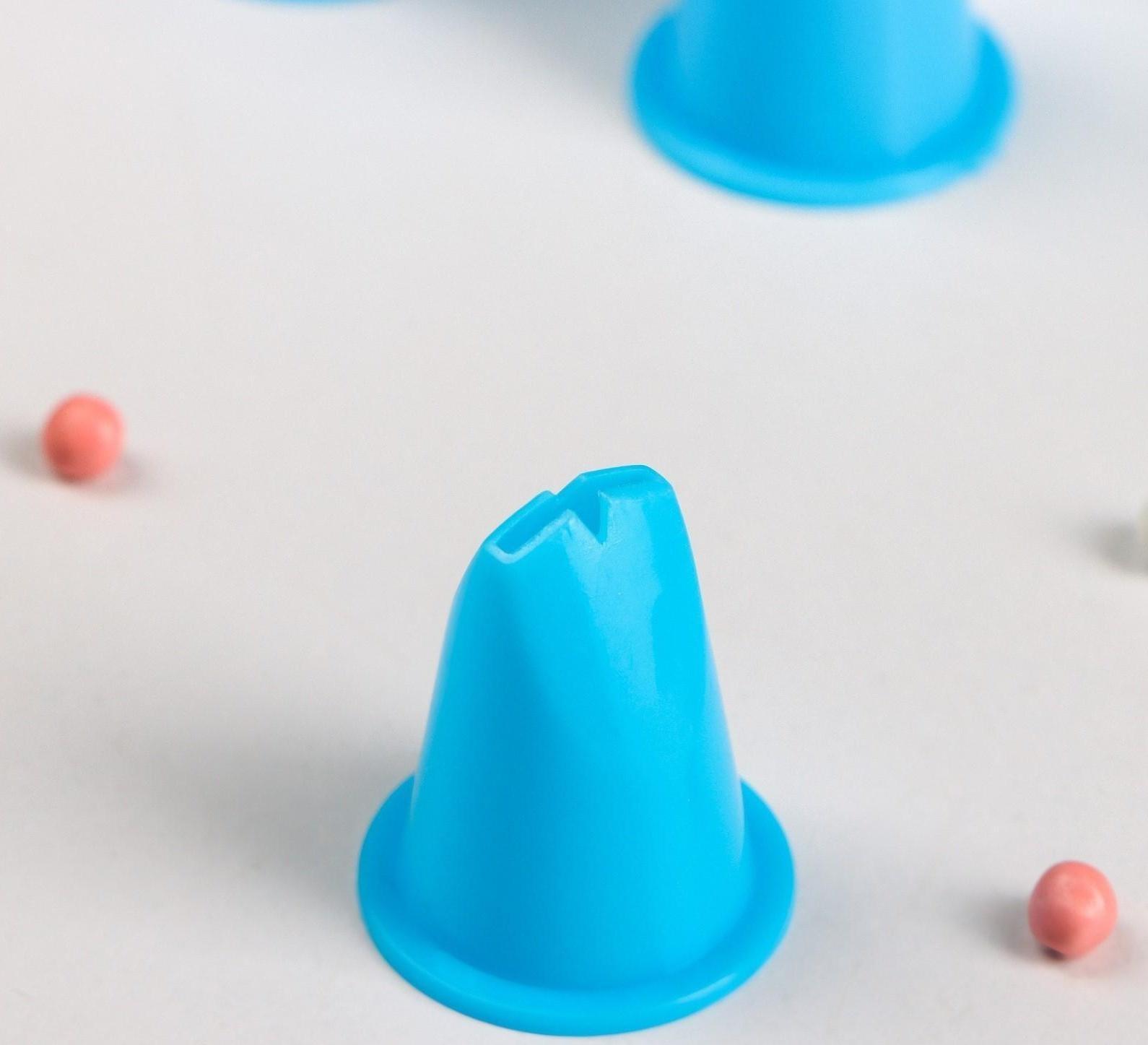 Набор насадок кондитерских, d=2,5 см, 21 шт, адаптер 3 см, цвет МИКС