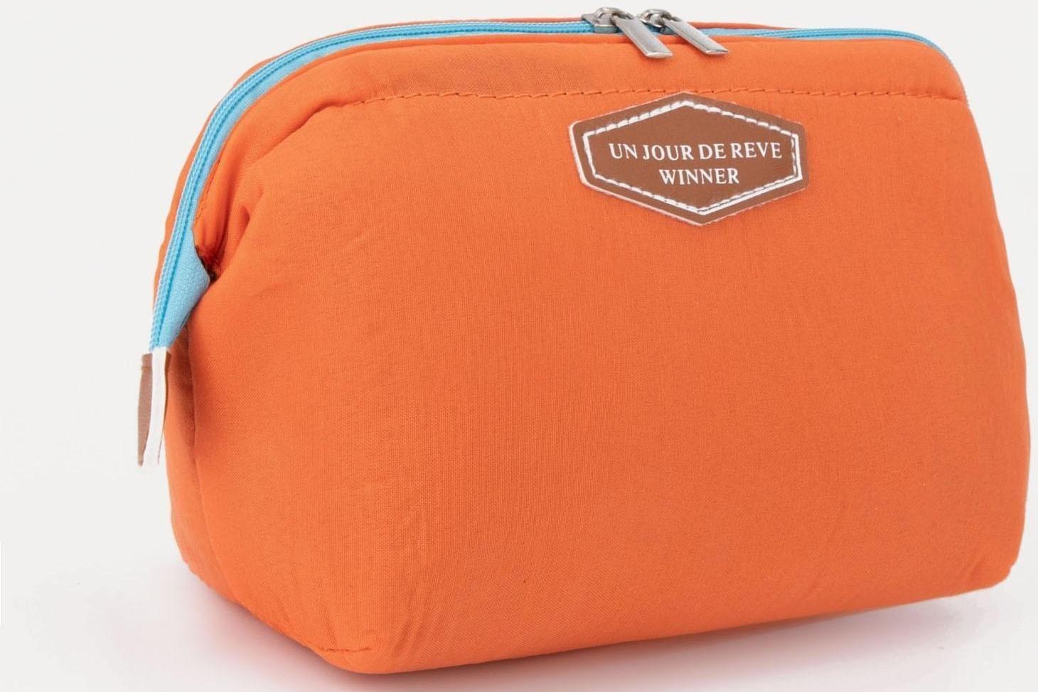 Косметичка на молнии, цвет оранжевый