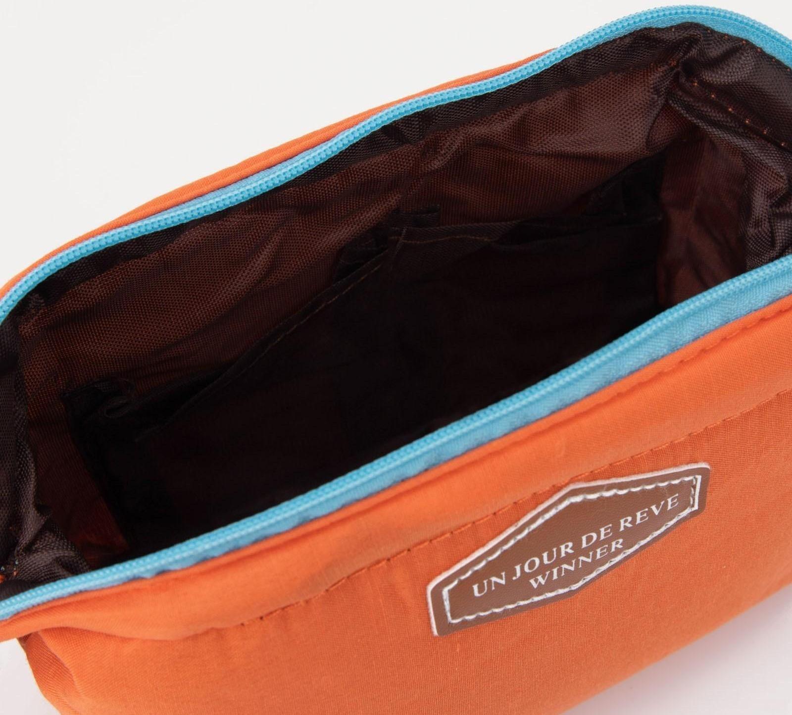 Косметичка на молнии, цвет оранжевый