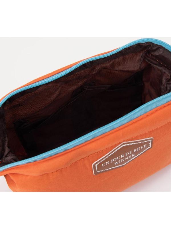 Косметичка на молнии, цвет оранжевый