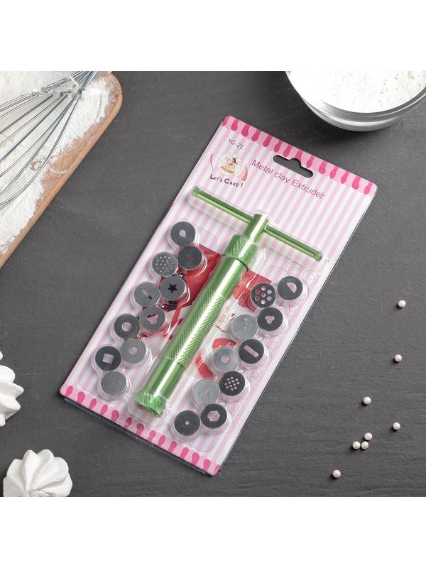 Шприц-пресс кондитерский с насадками, 1,7 см,16,5×10×2,3см, 20 шт