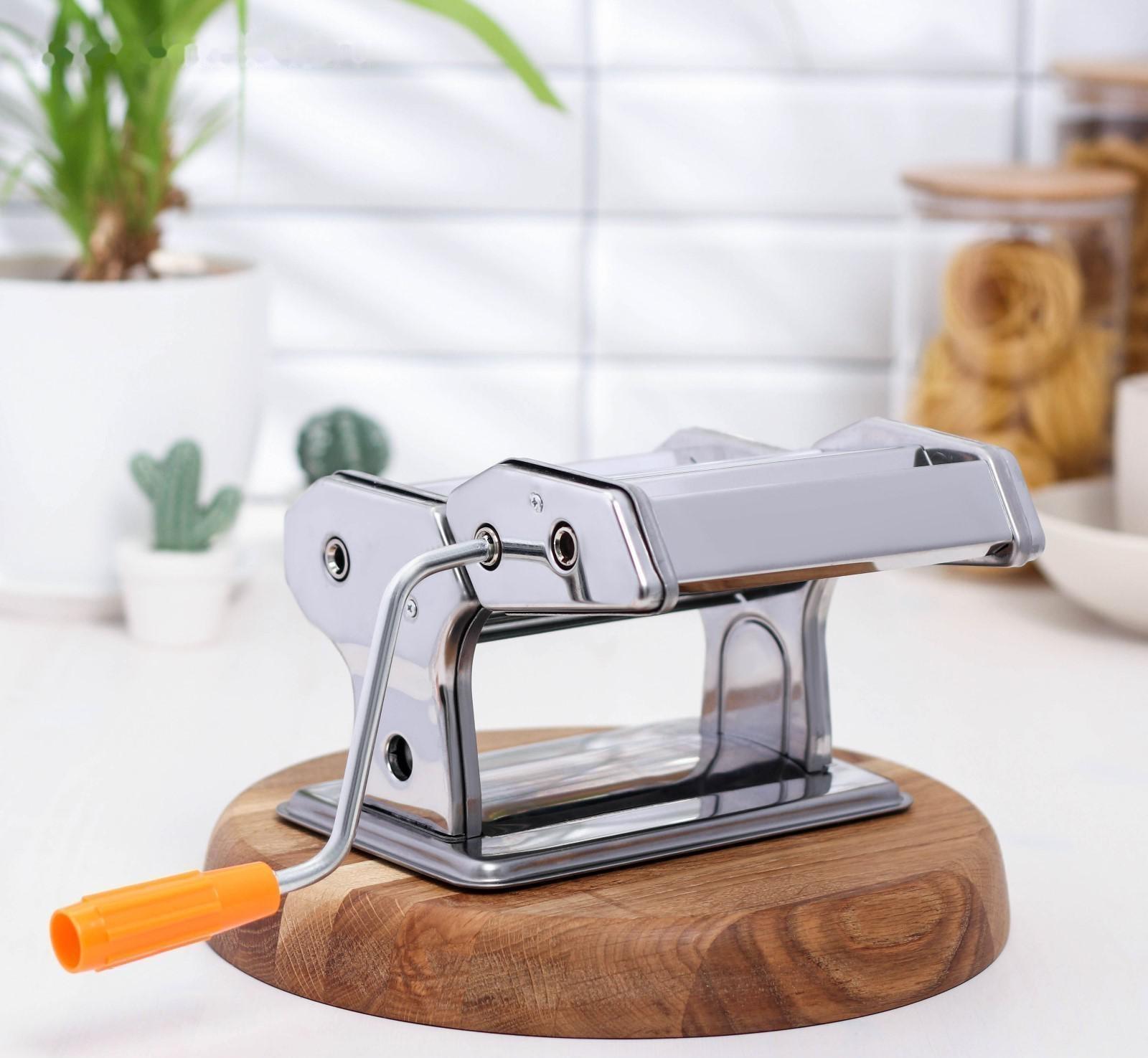 Лапшерезка с функцией раскатывания теста Доляна, 6 настроек толщины теста, ширина лапши 3 и 7 мм