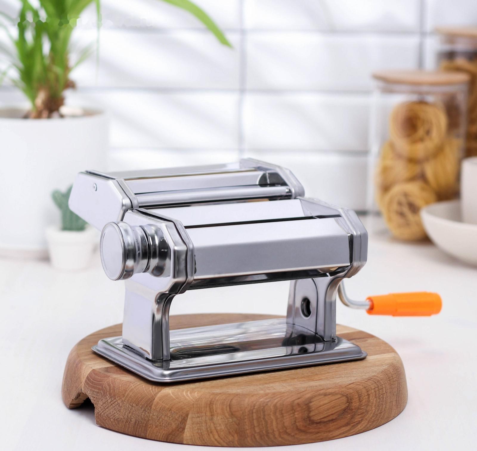 Лапшерезка с функцией раскатывания теста Доляна, 6 настроек толщины теста, ширина лапши 3 и 7 мм