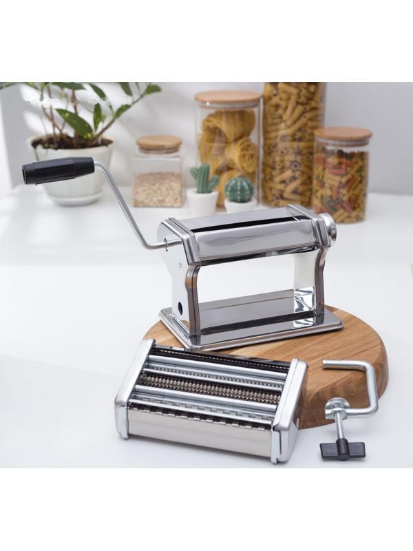 Лапшерезка с функцией раскатывания теста Доляна, 6 настроек толщины теста, ширина лапши 3 и 7 мм