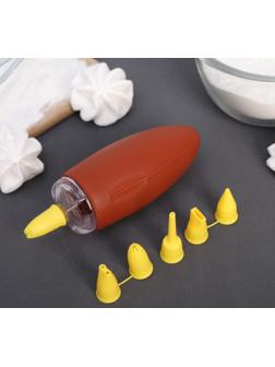 Ёмкость для крема Доляна, с 6 насадками 4×1,3 см