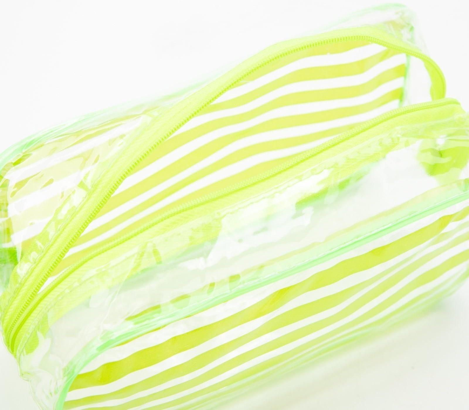 Косметичка на молнии, цвет зелёный