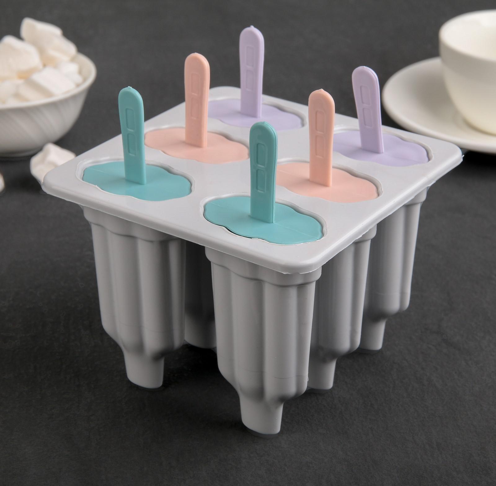 Форма для мороженого «Карусель», 6 ячеек, цвет МИКС