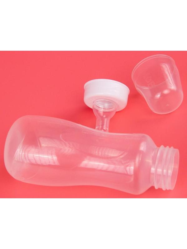 Бутылочка для кормления детская приталенная, 250 мл, от 0 мес., цвет белый