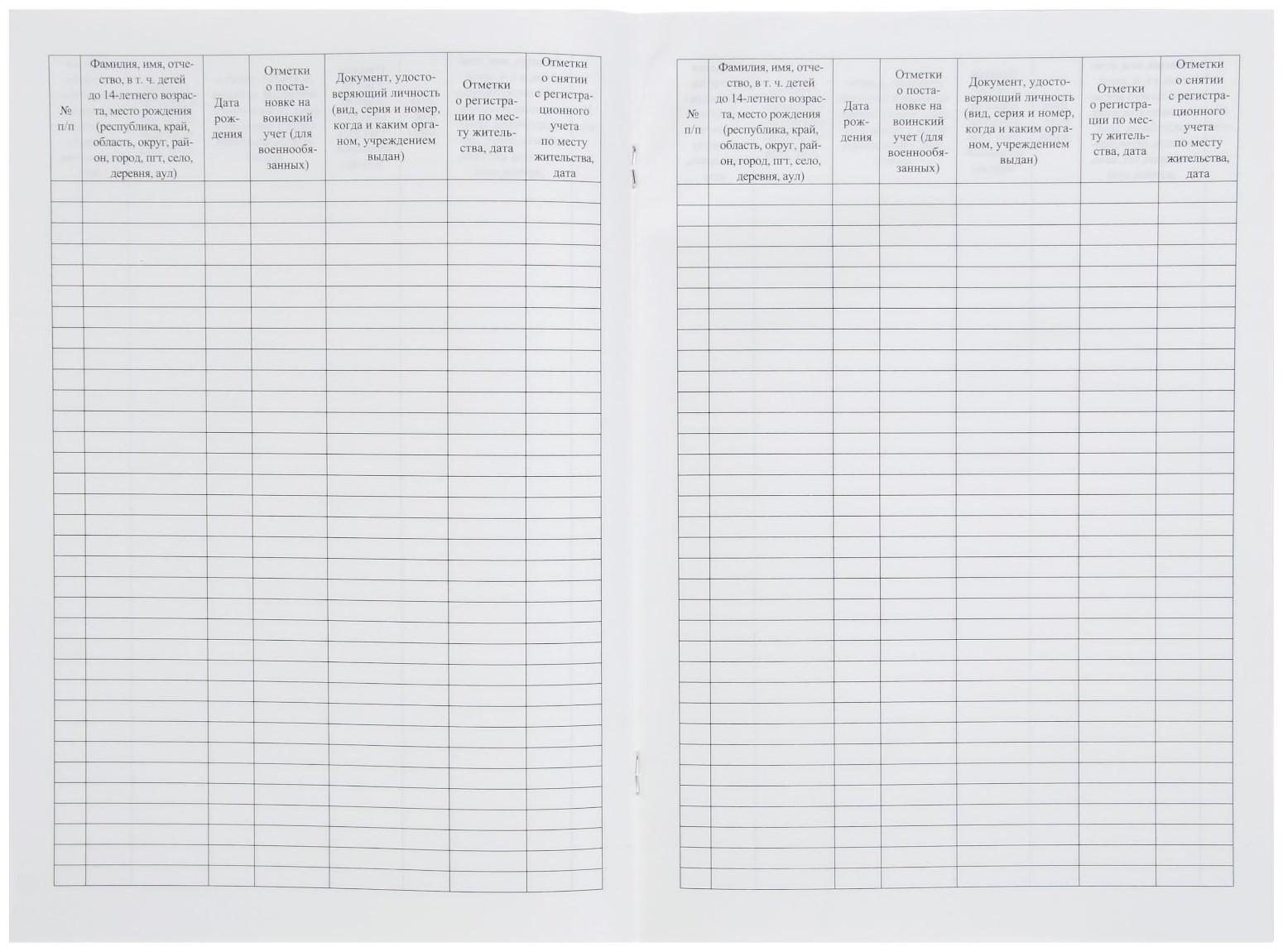 Домовая (поквартирная) книга А4, 8 листов, обложка мелованный картон 215 г/м², блок писчая бумага 65 г/м²