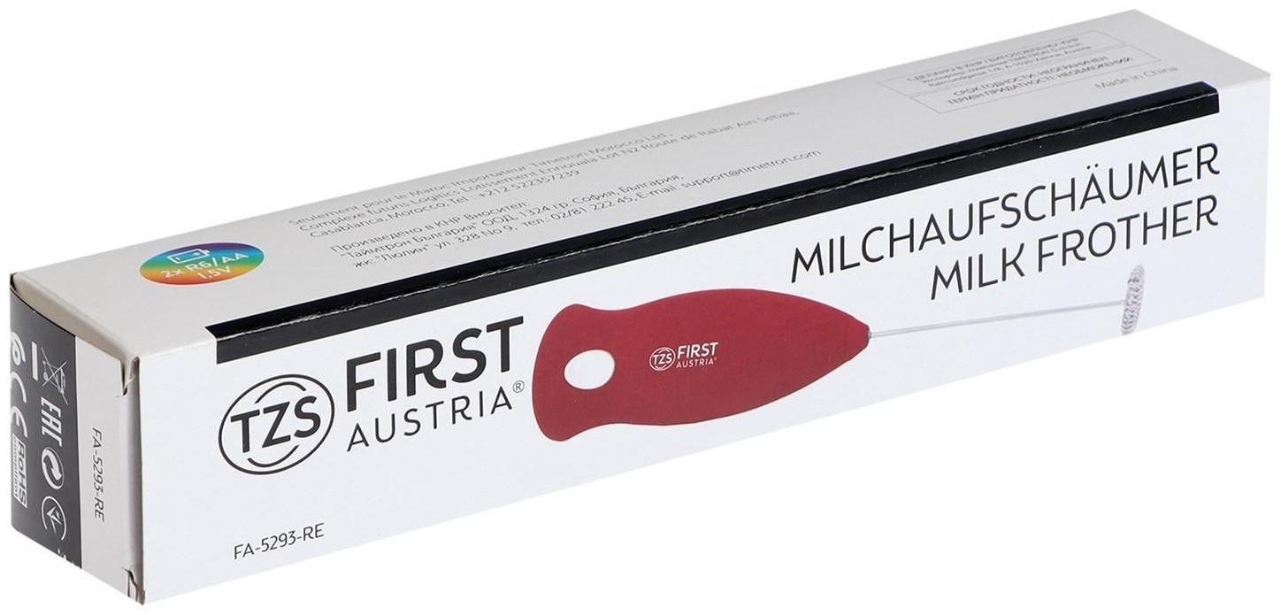 Капучинатор-миксер FIRST FA-5293-RE, питание 2хАА (не в комплекте), красный