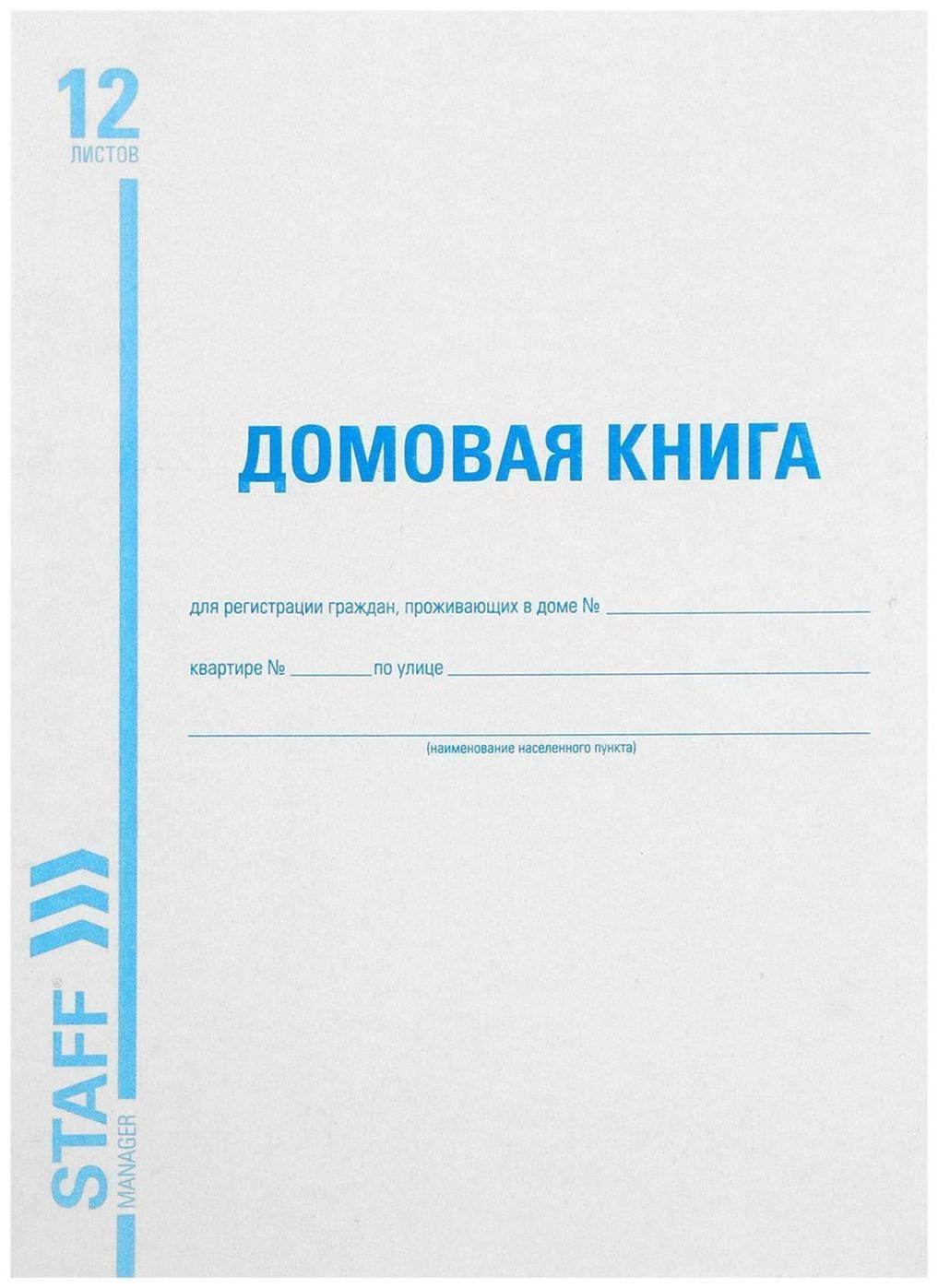 Книга домовая № 11, А4, 12 листов BRAUBERG, картонная обложка, блок офсет