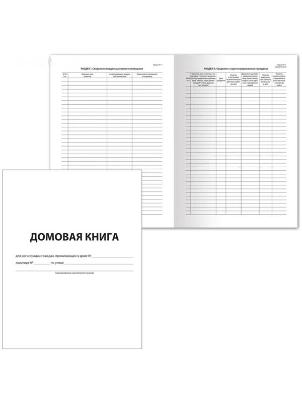 Книга домовая № 11, А4, 12 листов BRAUBERG, картонная обложка, блок офсет