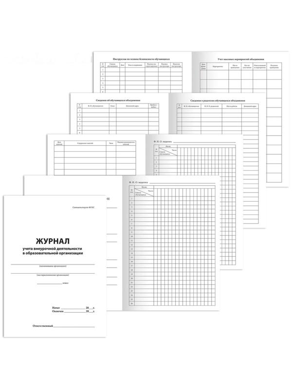 Журнал учёта внеурочной деятельности в образовательных организациях А4, 32 листа, BRAUBERG