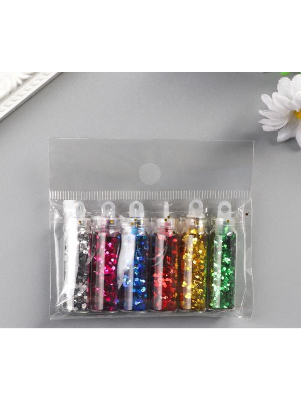 Глиттер набор 6 бутылочек 
